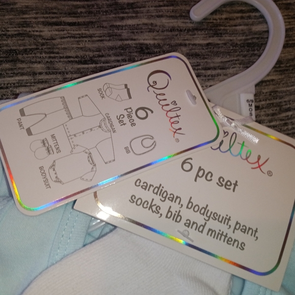🆕Quiltex | "The Snuggle is Real" 6 Pc. Baby Boys Blue Layette Set Size 6-9 mos. - Picture 13 of 15